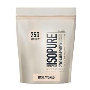 Isopure Unflavored Protein, Whey Isolate, 25g Protein, Zero Carb & Keto Friendly, 2 Ingredients, 16 Servings, 1 Pound (Packaging May Vary)