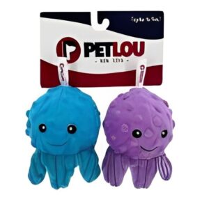 Pet Lou Octopus EZ Squeaky Ball, Set of 2, 4-inch Width