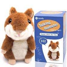 Talking Hamster, Repeats What You Say Plush Animal Toy Electronic Hamster Mouse for Boys, Girls & Baby Gift