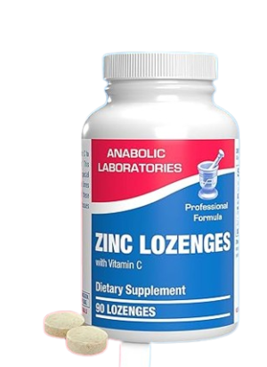 Anabolic Laboratories Zinc Lozenges for Adults with Vitamin C - 90 Orange Flavored Zinc Gluconate Lozenges for Immune Support and Throat Irritation