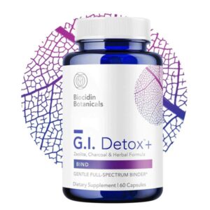 G.I. Detox+ Gentle Binder by Biocidin - Gut Health Intestinal Cleanse with Charcoal, Zeolite & Aloe - Assists in Toxin & Biofilm Removal, May Reduce Bloating & Gas (60 GI Detox Capsules)