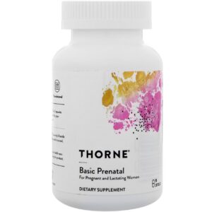 THORNE Basic Prenatal - Well-Researched Folate Multi for Pregnant and Nursing Women Includes 18 Vitamins and Minerals, Plus Choline - 90 Capsules - 30 Servings