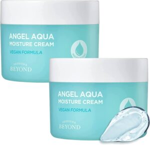 ECO BEYOND Angel Aqua Moisture Cream (10.1fl oz, Pack of 2) - Hydrating & Soothing Lightweight Face Moisturizer, Sleeping Mask. Korean Skin Care, Vegan. Chervil, Cica, Hyaluronic Acid, Panthenol.