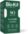 Bio-K + Extra Care Probiotic Supplement Capsules for Adult Men and Women, 80 Billion Active Bacteria, Promotes Immune System Health - Vegan & Gluten-Free Delayed Release, 20 Capules/Box