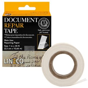 Lineco Self-Adhesive Document Repair Tape, 1" by 35', Transparent 1"X35'
