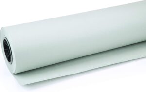 Lineco Frame Backing Paper. Buffered, Acid-Free, Lignin-Free. 12 X 72 Inch Rolls with 0.006 Inch Thickness. Moderate Porous for Breathability, Ideal for Frame Backing, Conservation. Light Gray.