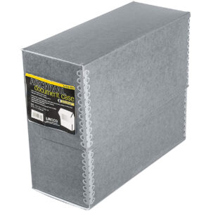 Lineco Archival Document Storage Box with Metal Edge, Acid-Free Gray Boxboard, Organize and Store Files, Prints, Photos, Letter-Sized Document Case 12.5" x 10.5" x 5" Wide