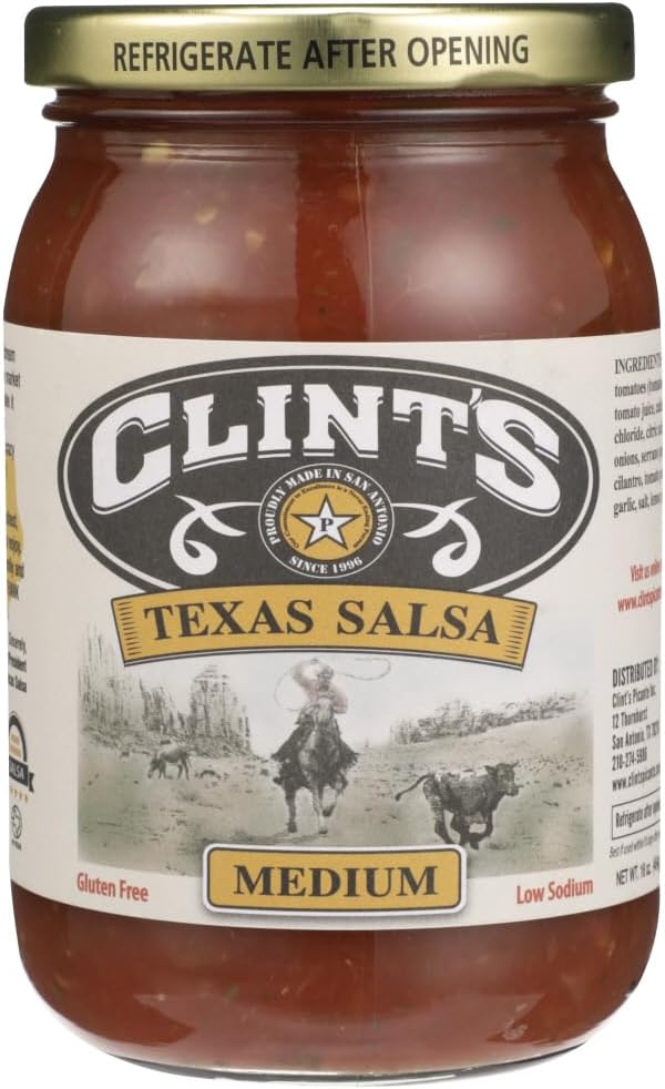 Clints Texas Medium Salsa 16.0 OZ (Pack of 3)