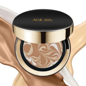 AGE20'S Signature Essence Pact SPF 50+ | Pack of 1 | 27C HONEY | Cream Foundation, Dewy Finish, Natural Coverage | Korean Cushion Foundation